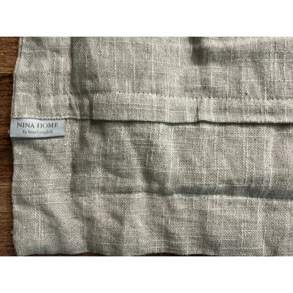 Pair Of NINA HOME Neutral Toned Textured Linen Blend EURO Pillow Shams 26
